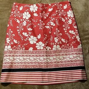 Ann Taylor Loft Red White Blue Skirt Size 4